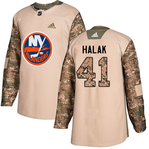 Adidas Islanders #41 Jaroslav Halak Camo Authentic Veterans Day Stitched Youth NHL Jersey - Click Image to Close
